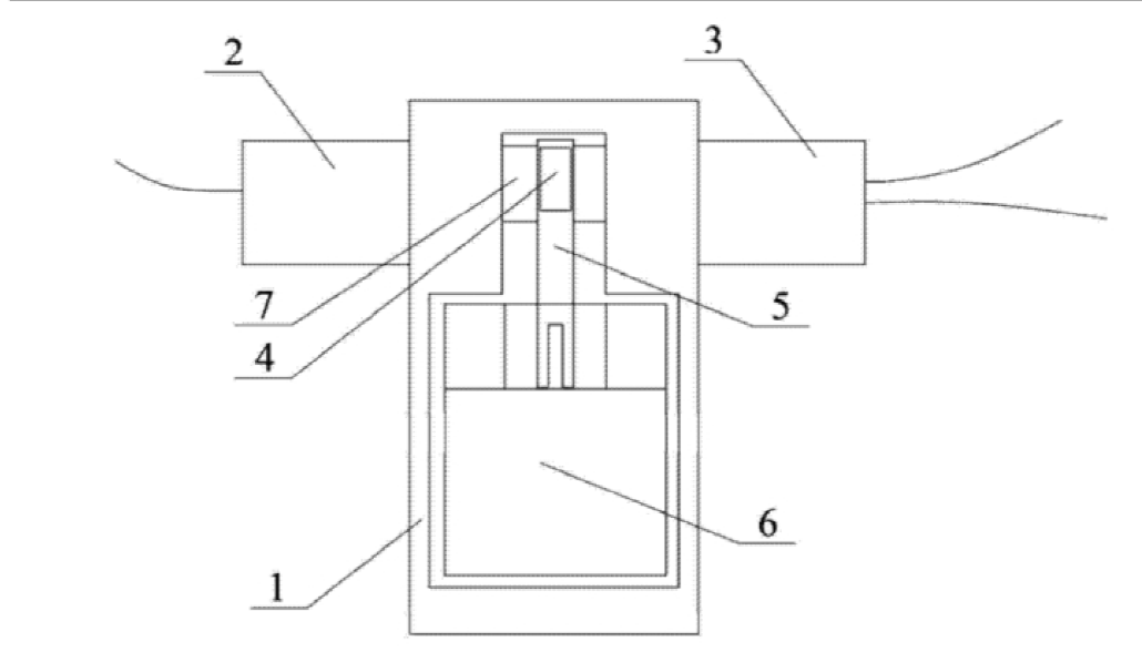 1×2機械式T型保偏光開(kāi)關(guān)整體結構示意圖 - 廣西科毅光通信