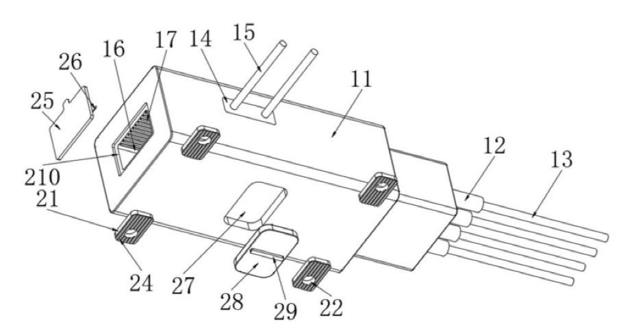 一種帶反向端口的磁光開(kāi)關(guān)的爆炸結構示意圖 - 廣西科毅光通信 一種帶反向端口的磁光開(kāi)關(guān)的爆炸結構示意圖 - 廣西科毅光通信